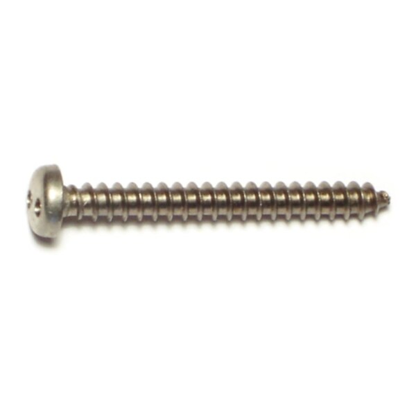 Midwest Fastener Sheet Metal Screw, #8 x 1-1/2 in, 18-8 Stainless Steel Pan Head Spanner Drive, 10 PK 70971 - main